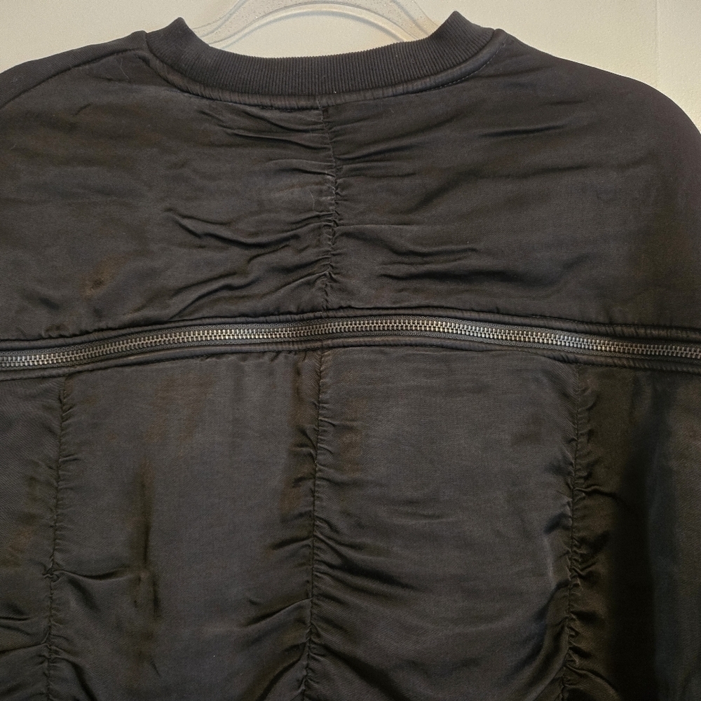 ALLSAINTS Peggy Zip Black Slouch Sleeve Relaxed Fit Sweatshirt Medium - Picture 7 of 11